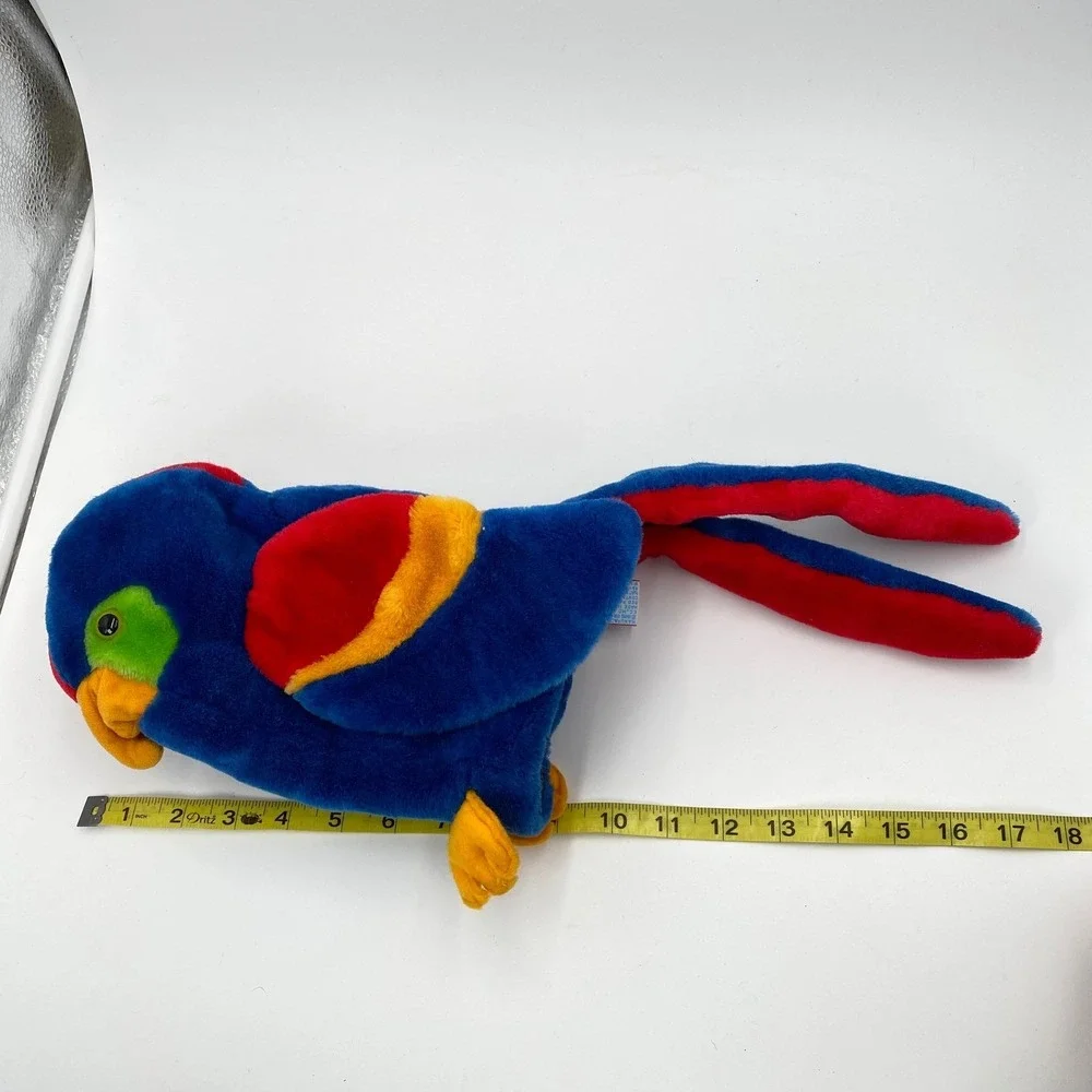 Vintage Heartline Parrot Hand Puppet Plush‎ 1986 Korea Bird Blue Kids Toy